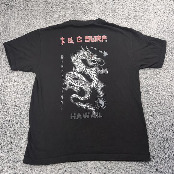 T & C Surf Designs Shirt Adult Medium Black Surf Aloha Hawaii Beach Skater Men - Picture 5 of 6